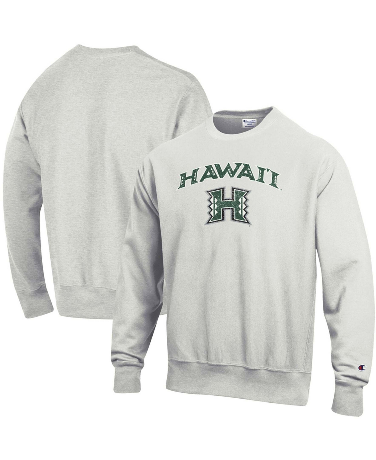 Men's Gray Hawaii Warriors Arch Over Logo Reverse Weave Pullover Sweatshirt