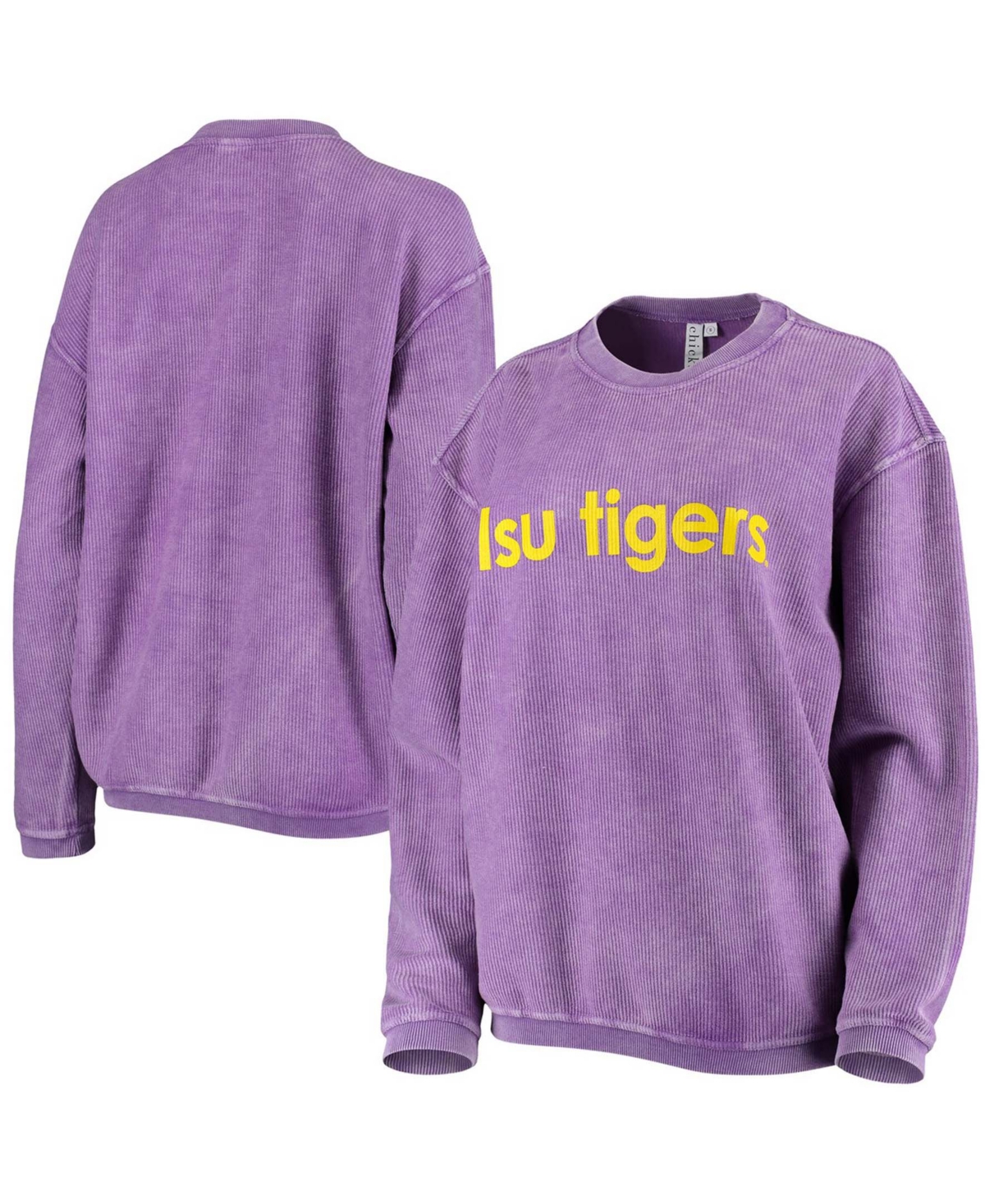Chicka-d Women's Purple Lsu Tigers Corded Pullover Sweatshirt