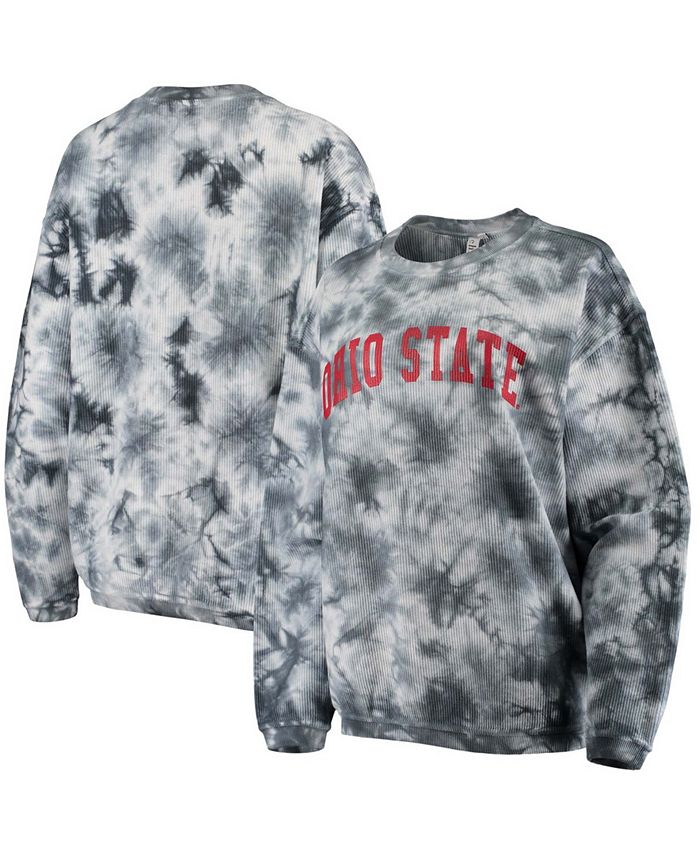 chicka d Women s White and Charcoal Ohio State Buckeyes Tie Dye