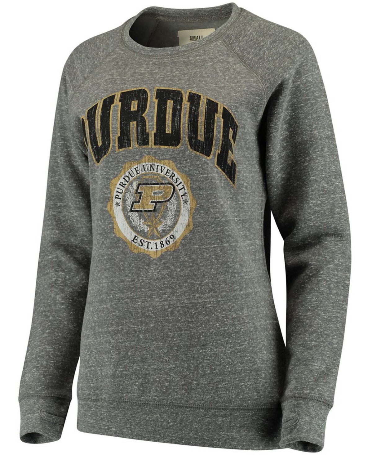 Women'sPurdue Boilermakers Edith Vintage-Like Knobi Pullover Sweatshirt - Heathered Gray