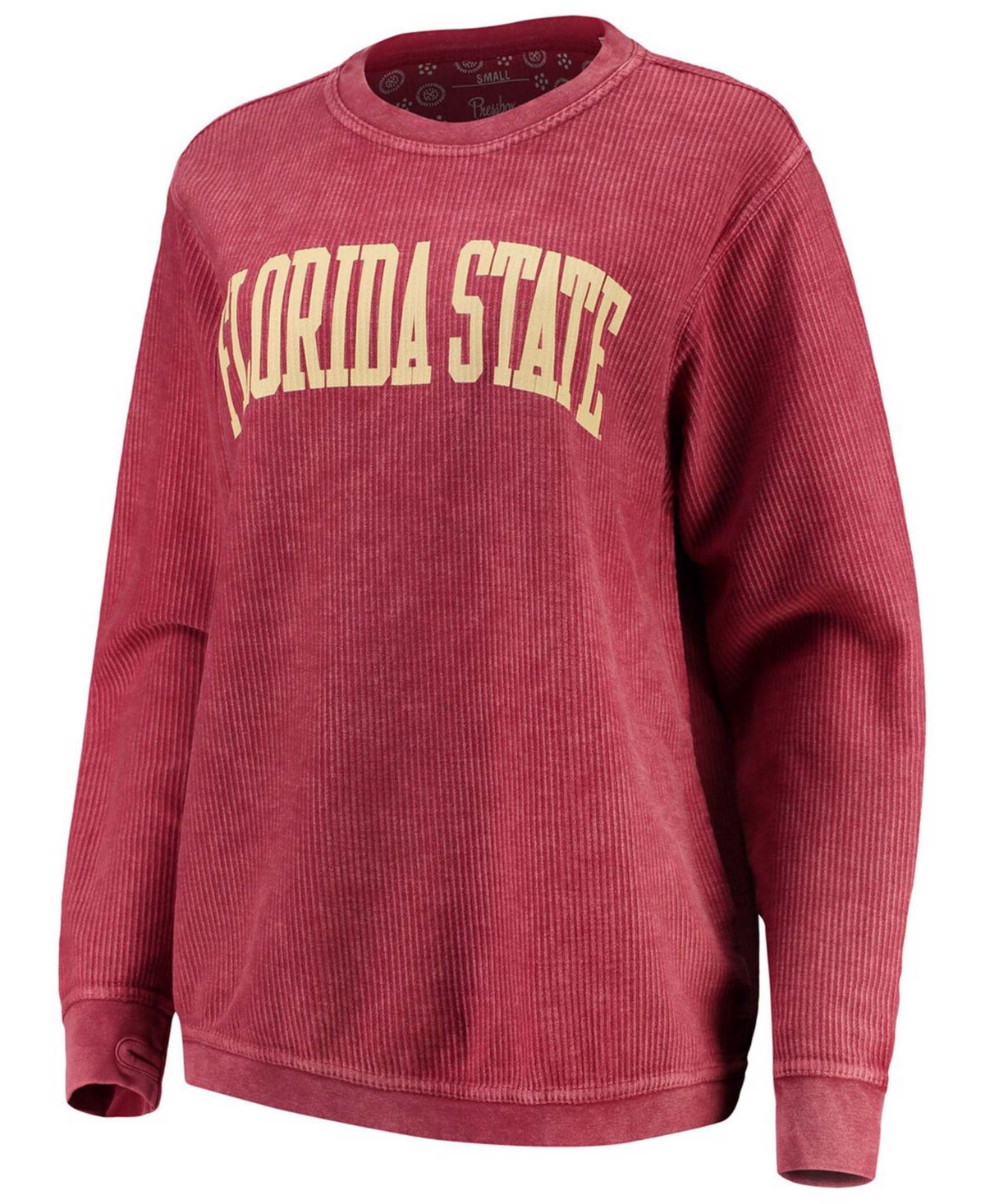 Women'sFlorida State Seminoles Comfy Cord Vintage-Like Wash Basic Arch Pullover Sweatshirt - Garnet