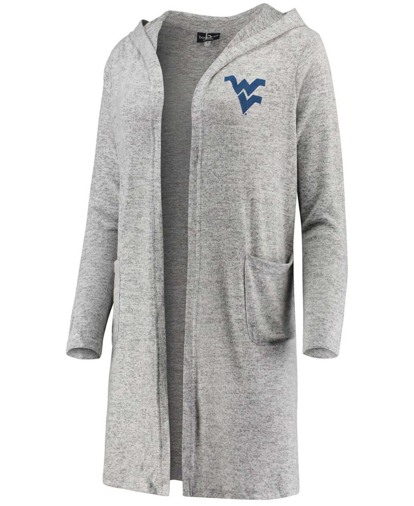 Женский кардиган Boxercraft Heathered Gray West Virginia Mountaineers Cuddle Soft Duster Tri-Blend Hooded — фото 2