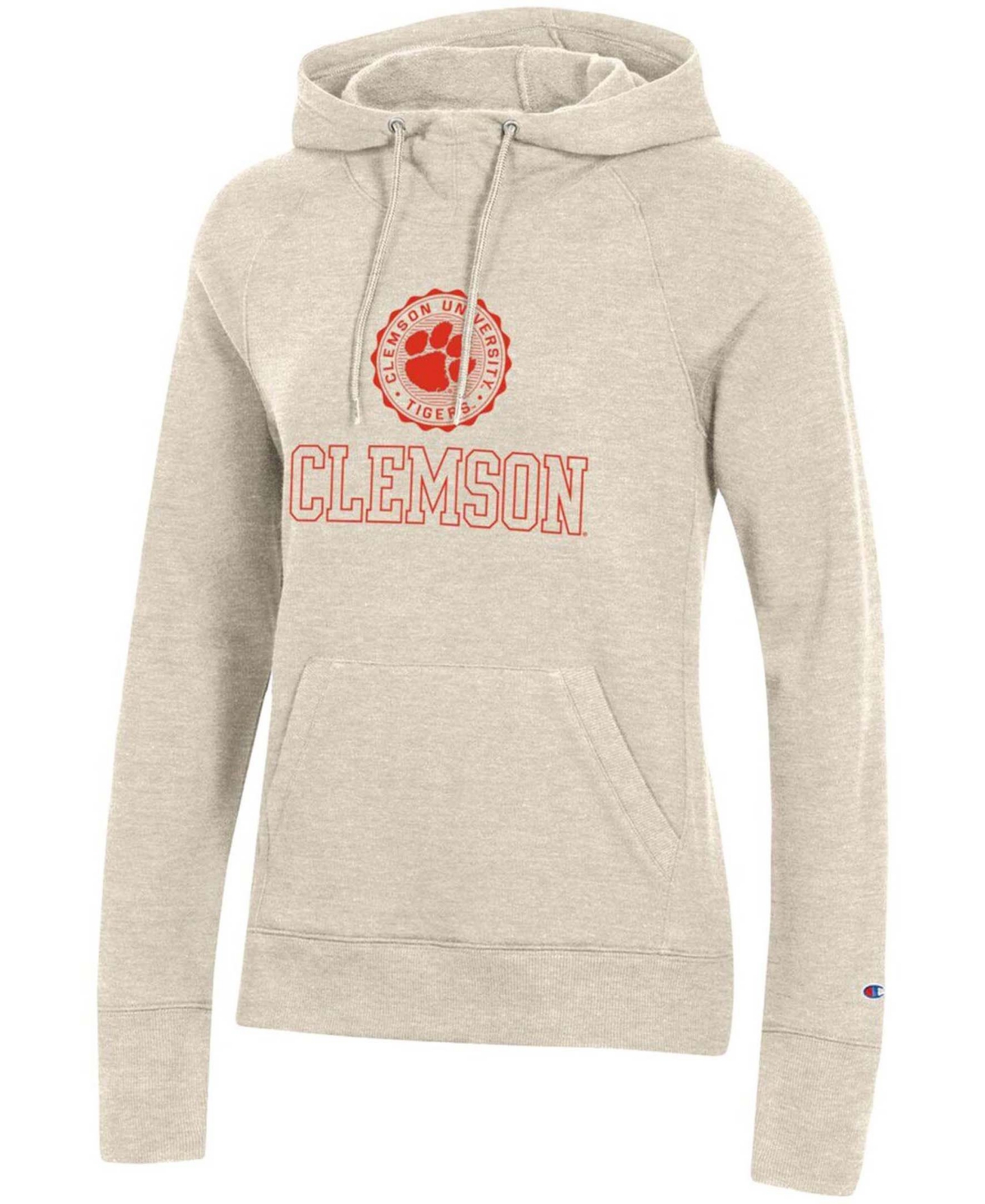 Shop Champion Women's Heathered Oatmeal Clemson Tigers College Seal Pullover Hoodie