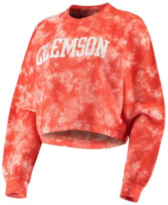 NCAA Clemson Tigers Women's Campus Crew Pullover - Oversized Burnout Fleece Sweatshirt, Oatmeal, Small 5 thumbnail image