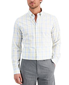 Men's Slim Fit 4-Way Stretch Gingham Dress Shirt, Created for Macy's
