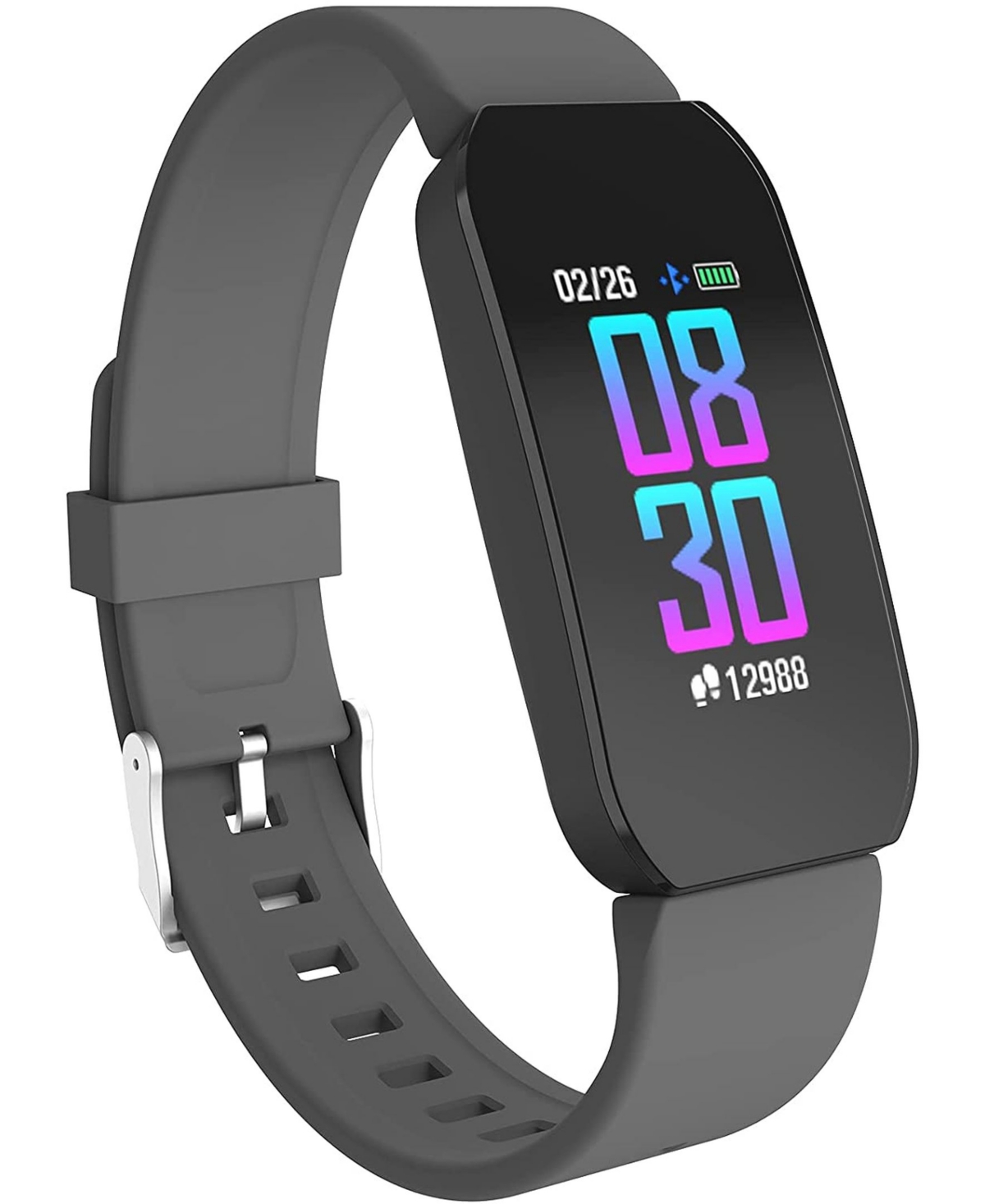 Unisex Gray Silicone Strap Active Smartwatch 44mm - Dark Gray