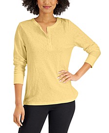 Long-Sleeve Cotton Henley, Created for Macy's