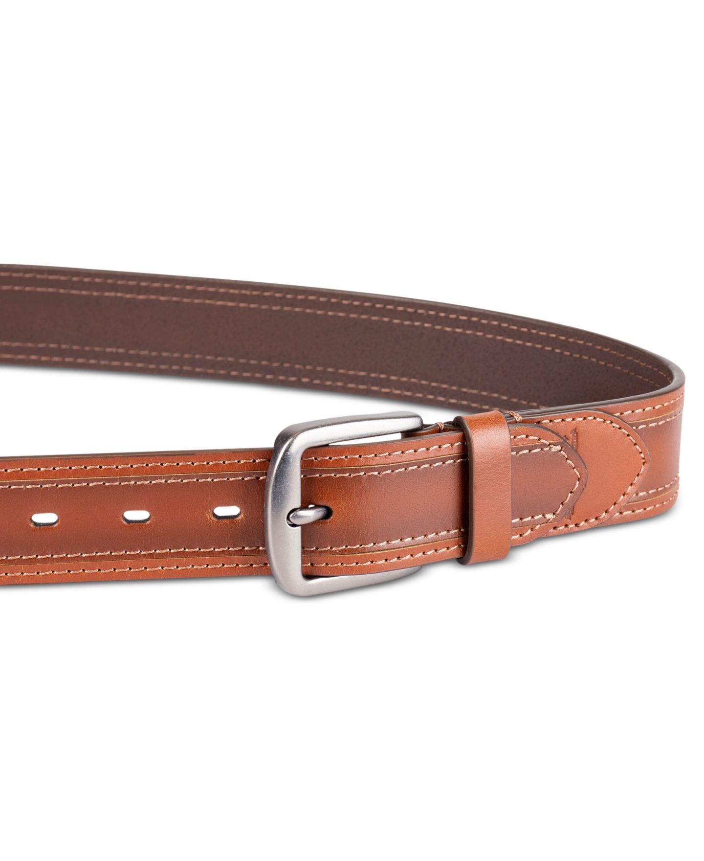 Мужской ремень Levi's Stitched Leather Belt, цвет: Рыжевато-коричневый — фото 3