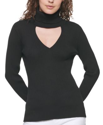 dkny ribbed turtleneck sweater