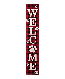 Wooden Plaid Pet " Welcome" Porch Sign, 42"