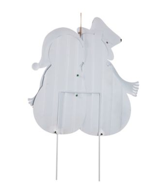 Glitzhome Snowman Garden Yard Stake, 24 Inches Metal Yard Signs Christmas Hanging Wall Xmas Decor