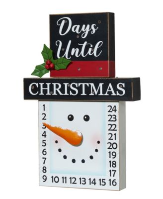 Wooden Christmas Snowman Countdown Calendar, 15"