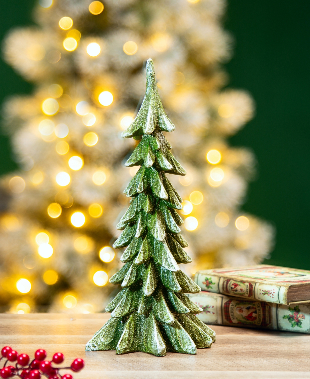 Glitzhome Resin Christmas Table Tree Decor,