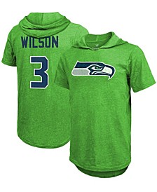 Men's Russell Wilson Neon Green Seattle Seahawks Player Name Number Tri-Blend Hoodie T-shirt