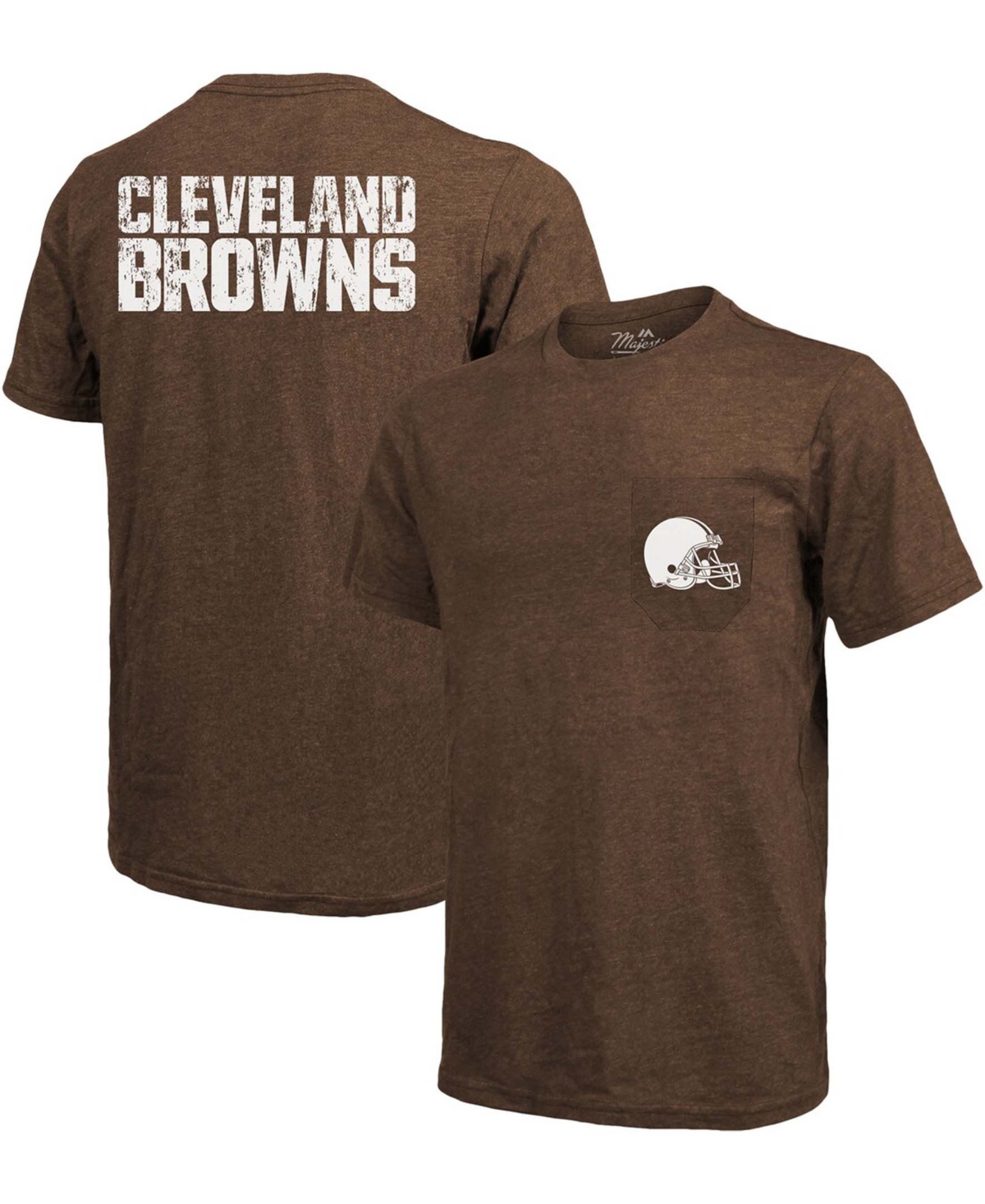 Shop Majestic Cleveland Browns Tri-blend Pocket T-shirt