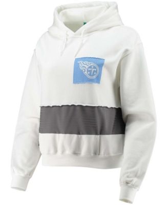 Women's White Tennessee Titans Crop Dolman Pullover Hoodie