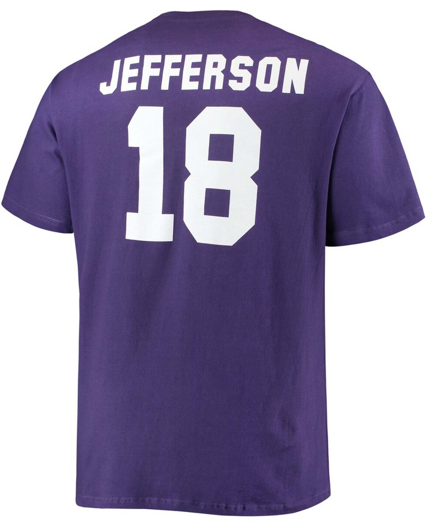Мужская футболка Fanatics Big and Tall Justin Jefferson Purple Minnesota Vikings Player Name & Number — фото 2
