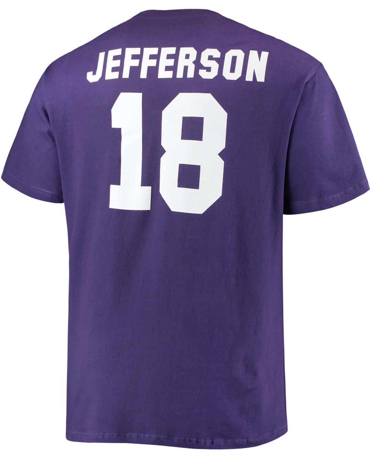 Men's Big and Tall Justin JeffersonMinnesota Vikings Player Name Number T-shirt - Purple