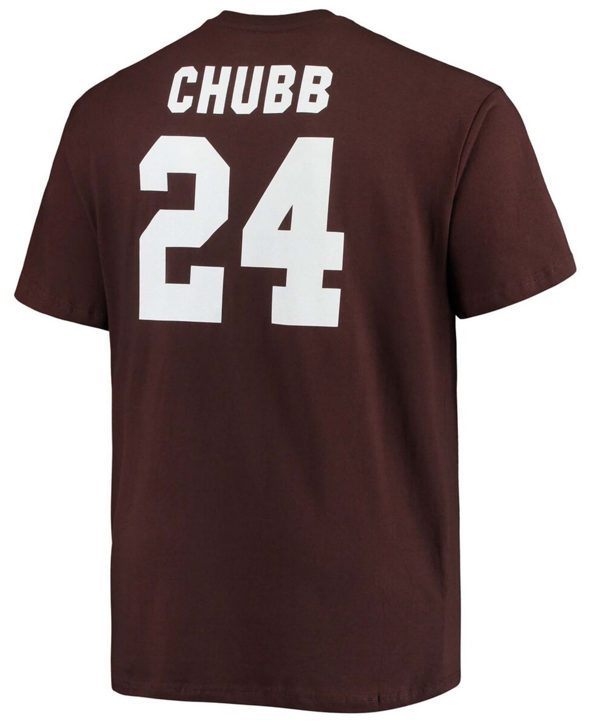 Men's Big and Tall Nick ChubbCleveland Browns Player Name Number T-shirt - Brown