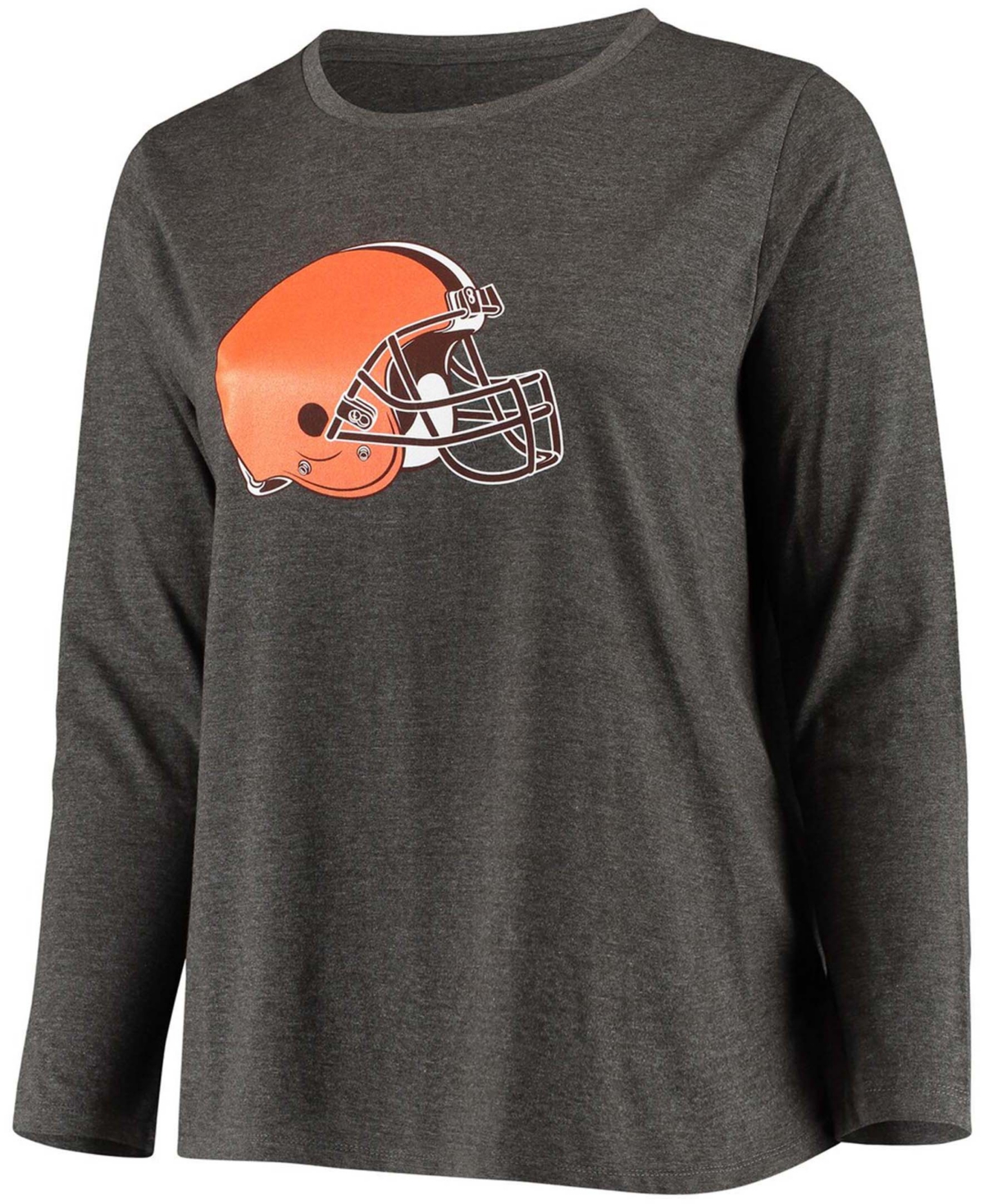 Women's Plus SizeCleveland Browns Primary Logo Long Sleeve T-shirt - Charcoal