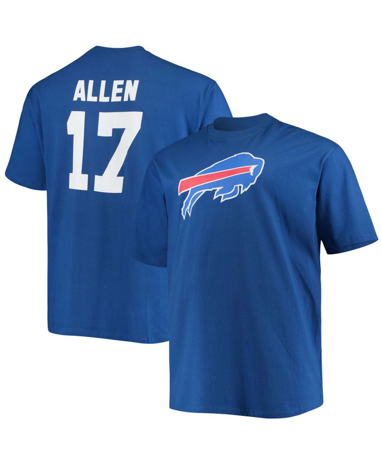 Мужская футболка Fanatics Big and Tall Josh Allen Royal Buffalo Bills Player Name & Number — фото 1