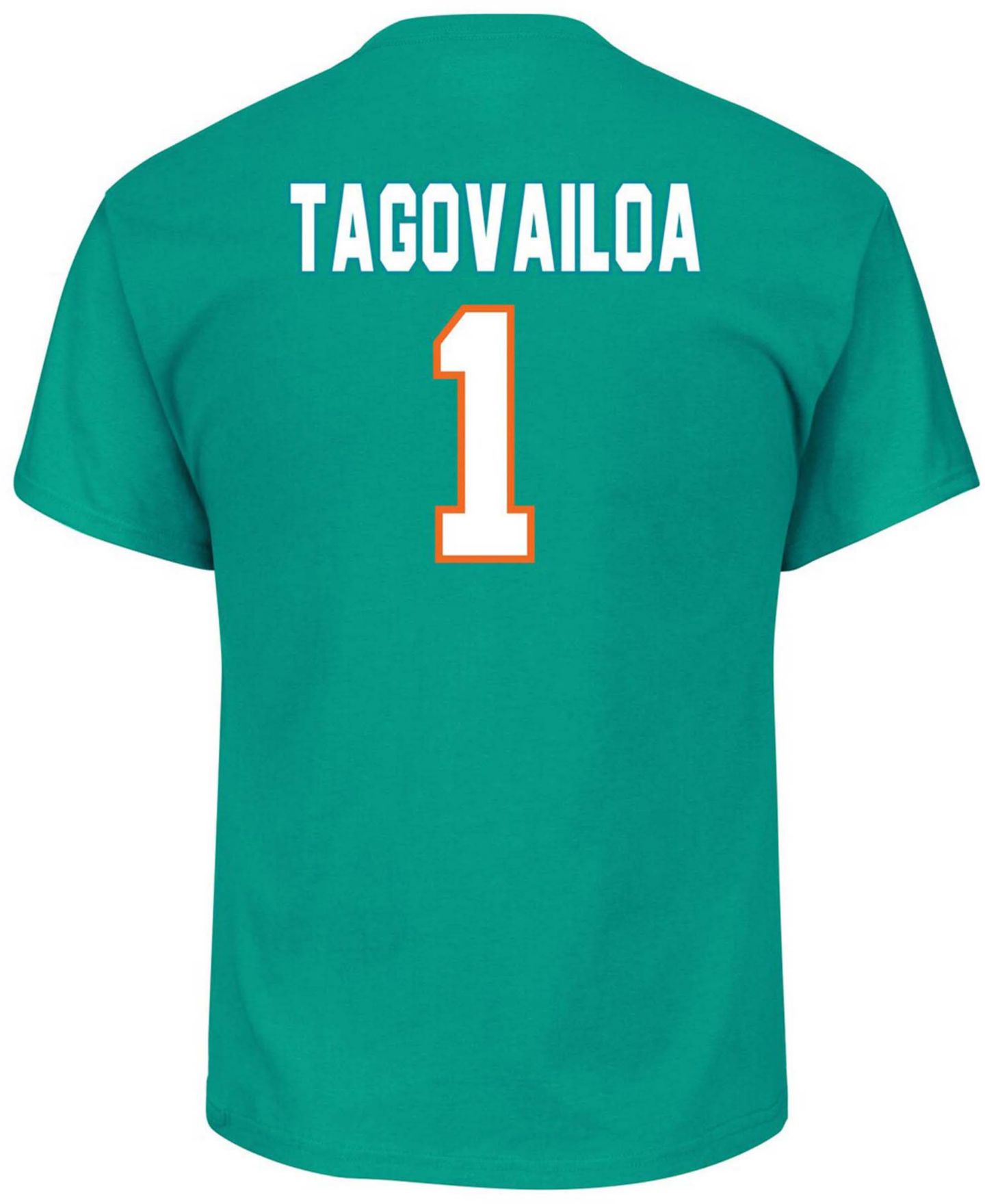 Мужская футболка Fanatics Big and Tall Tua Tagovailoa Aqua Miami Dolphins Eligible Receiver Iii Name & Number — фото 2
