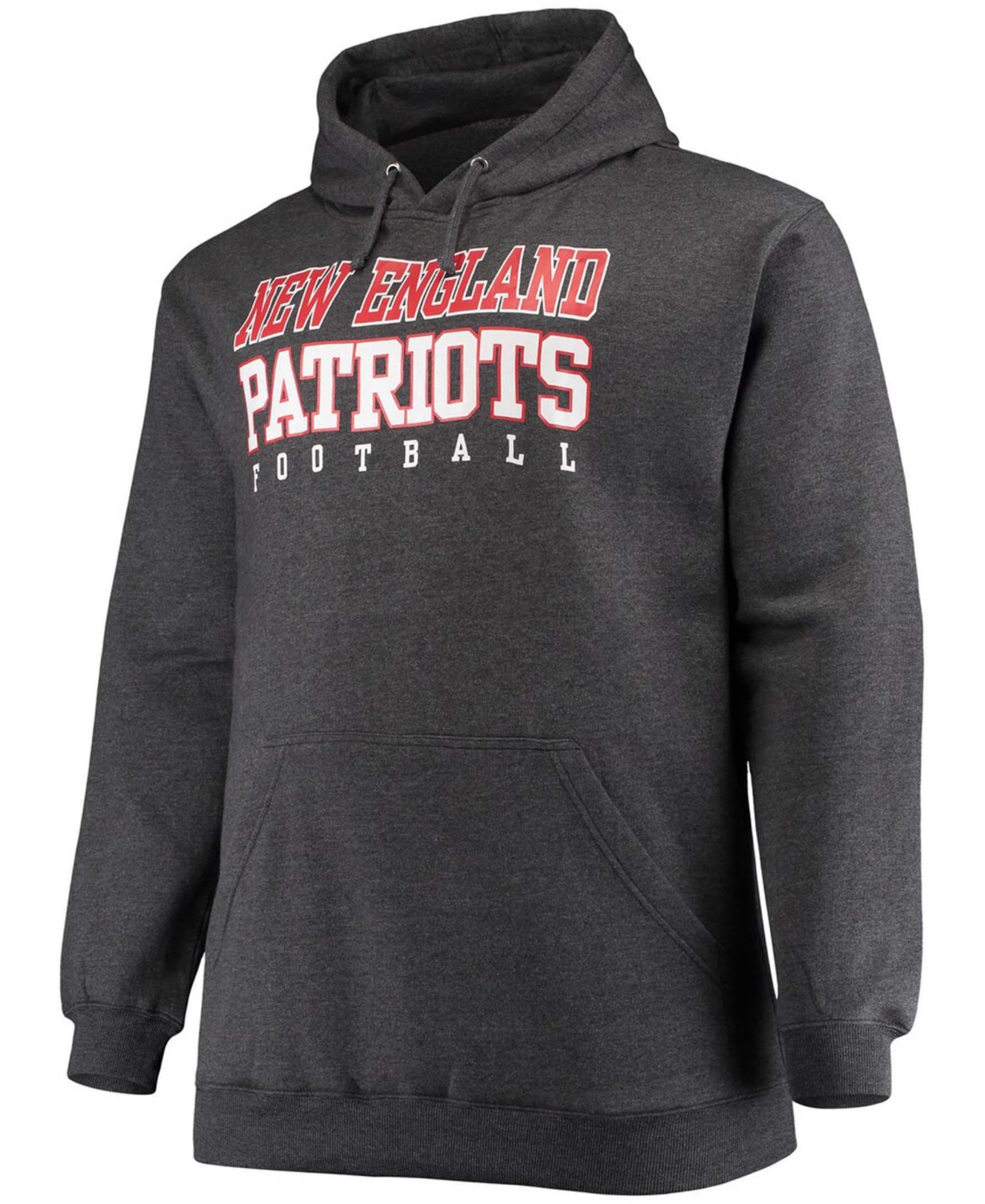 Fanatics Men's Big And Tall Heathered Charcoal New England Patriots Practice Pullover Hoodie In Heather Charcoal