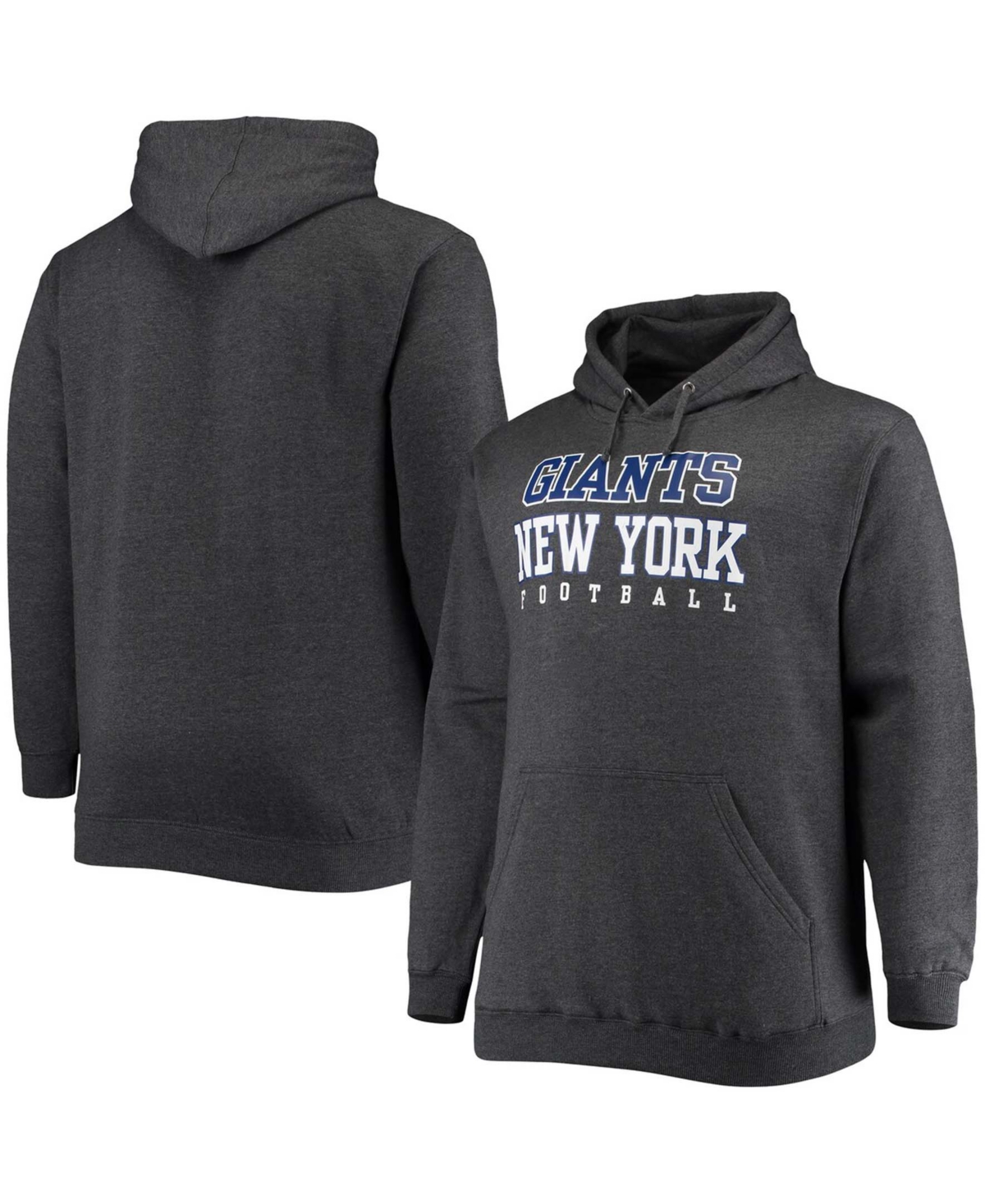 Shop Fanatics Men's Big And Tall Heathered Charcoal New York Giants Practice Pullover Hoodie In Heather Charcoal