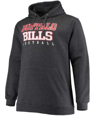 Men's Big and Tall Heathered Charcoal Buffalo Bills Practice Pullover Hoodie