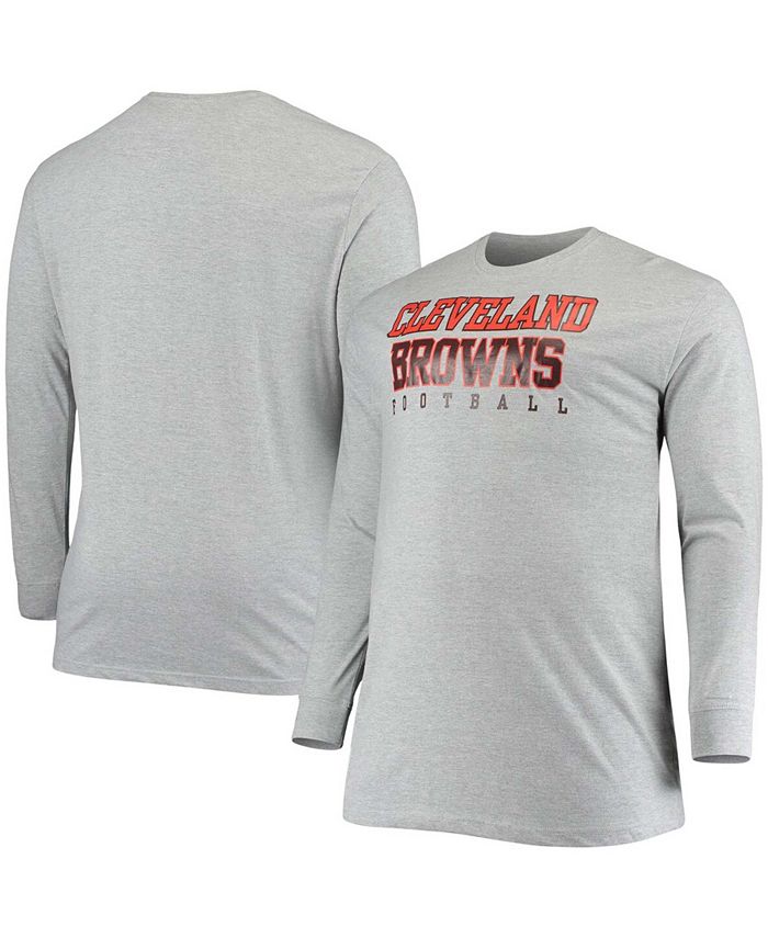 Fanatics Men's Big and Tall Heathered Gray Cleveland Browns Practice Long  Sleeve T-shirt - Macy's