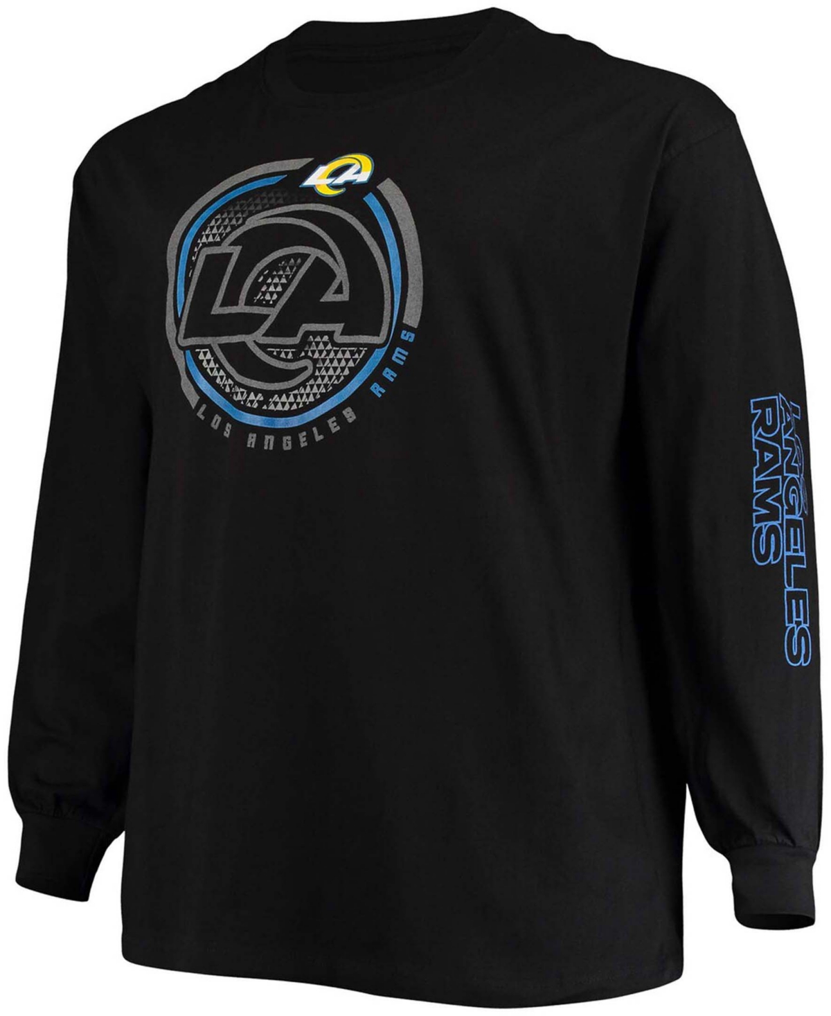 Men's Big and TallLos Angeles Rams Color Pop Long Sleeve T-shirt - Black