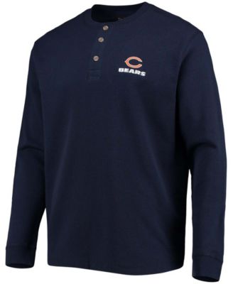 Men's Navy Chicago Bears Logo Maverick Thermal Henley Long Sleeve T-shirt