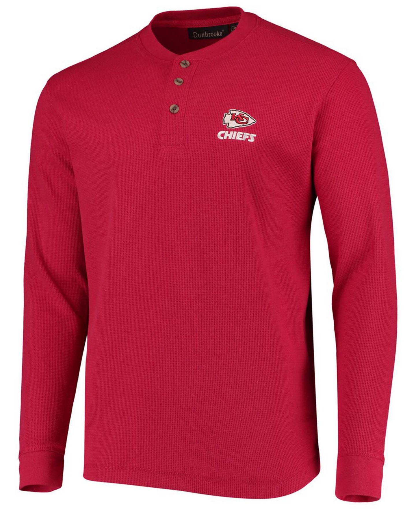 Мужская футболка Dunbrooke Red Kansas City Chiefs Maverick Thermal Henley Long Sleeve — фото 4