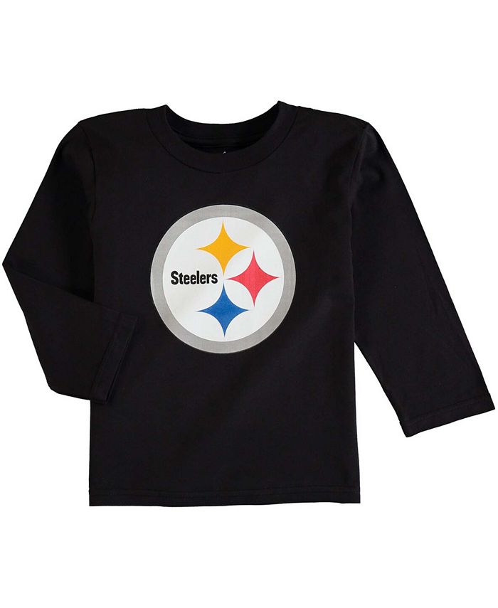 Outerstuff Preschool Boys and Girls Black Pittsburgh Steelers Team Logo Long  Sleeve T-shirt - Macy's