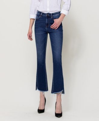 Crop Mini Flare Jeans with Step Hem 