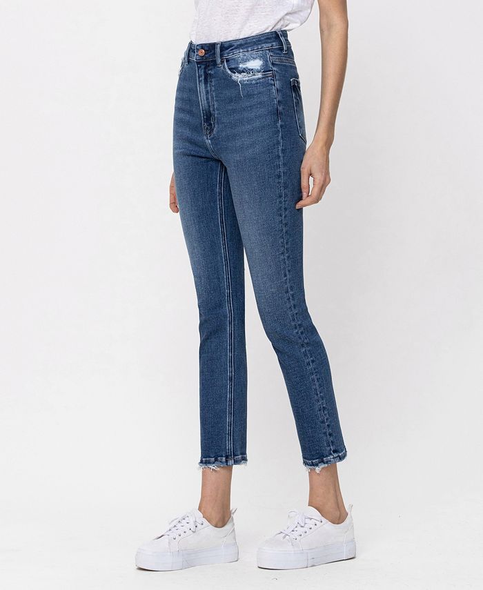Vervet High Rise Slim Straight Front Slit Jeans