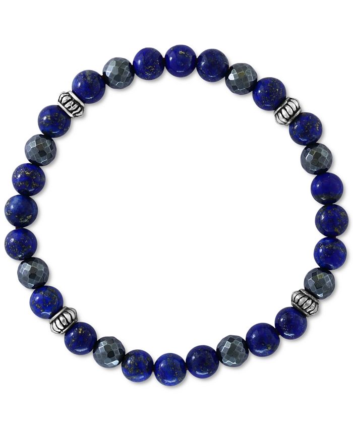 EFFY Collection EFFY® Men's Lapiz Lazuli & Hematite Bead Stretch ...