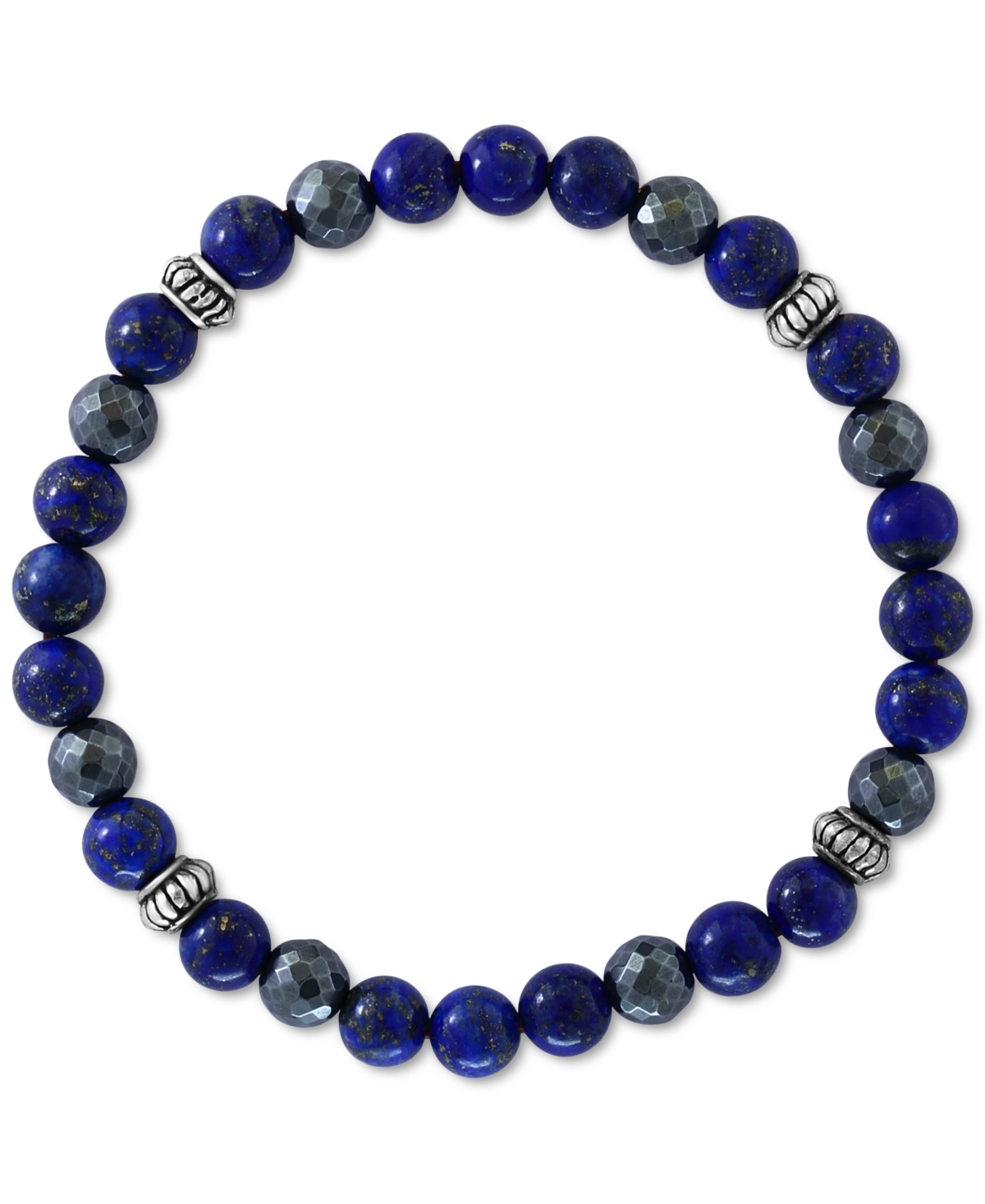 Effy Men's Lapiz Lazuli & Hematite Bead Stretch Bracelet in Sterling Silver - Sterling Silver