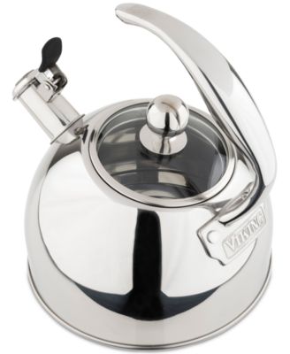 Stainless Steel 2.6-Quart Black Tea Kettle with Copper Handle