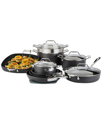 All-Clad Essentials Hard Anodized Nonstick Cookware Set, 2-piece Fry and  Sauce Pan with lid Set - Macy's