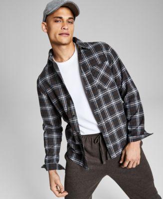 And Now This Men's Brushed Flannel Plaid Shirt - Macy's