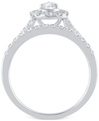 Diamond Pear-Cut Halo Bridal Set (1 ct. t.w.) in 14k White Gold