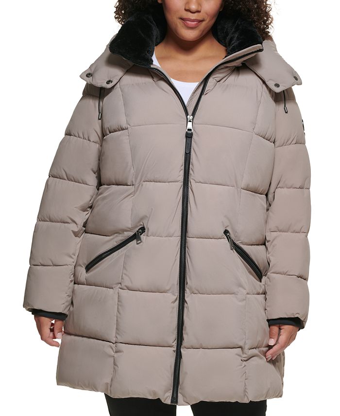 Women's Plus Size Hooded Puffer Coat, Created for Macy's & Reviews - Coats & Jackets - Plus Sizes - Macy's