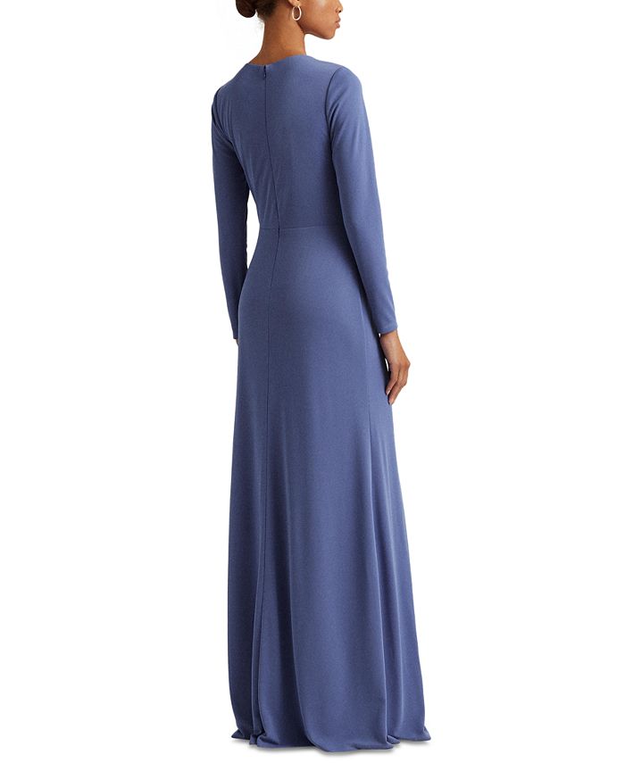 Lauren Ralph Lauren Twist-Front Jersey Gown - Macy's