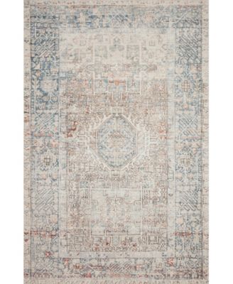 Chris Loves Julia - Jules JUL-07 5' x 7'6" Area Rug Ivory, Blue