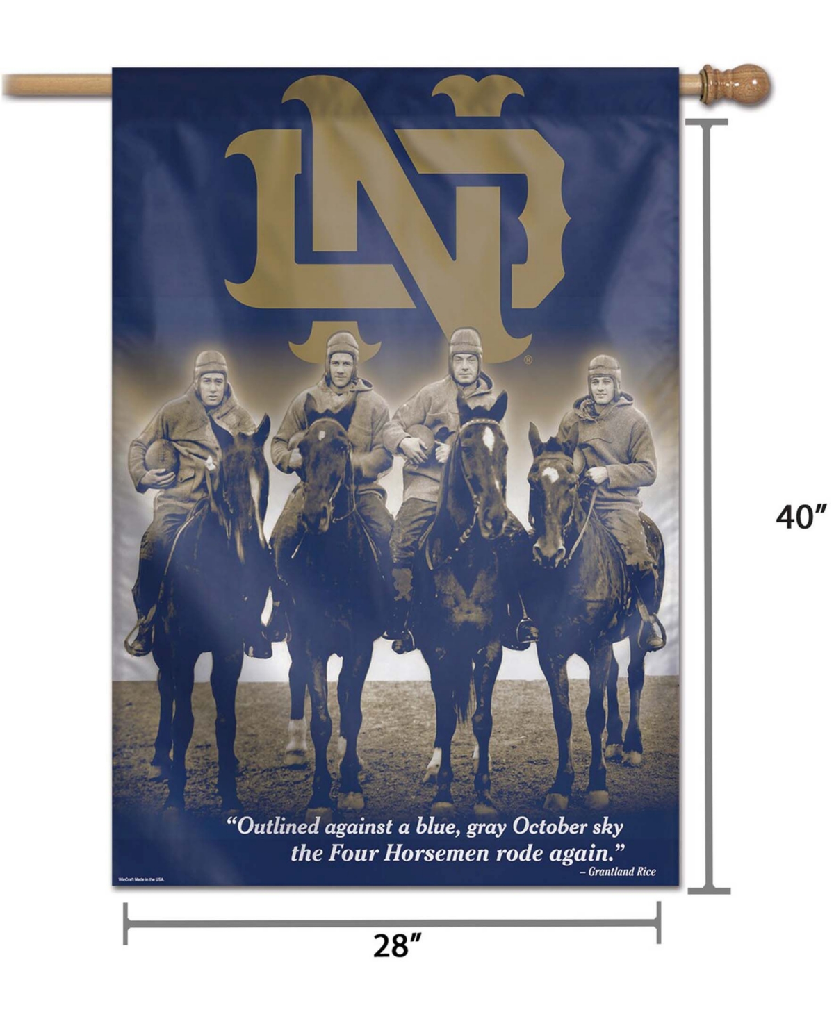 Wincraft Multi Notre Dame Fighting Irish 28" X 40" Four Horsemen Single-sided Vertical Banner In Multi