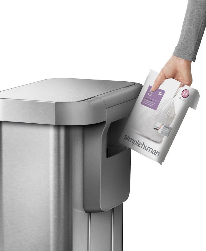 simplehuman Brushed Stainless Steel 45L Step Trash Can  - Silver