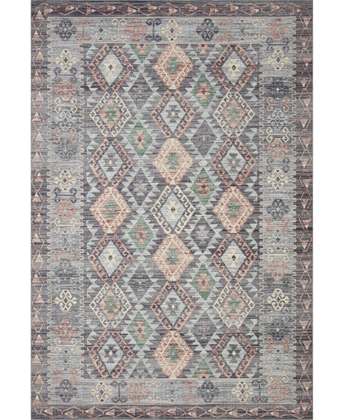 Loloi Ii Zion Zionzio-01 7'6in x 9'6in Area Rug - Gray, Multi