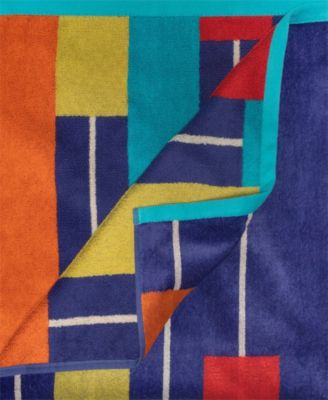 Neon Tiles Oversized Beach Towel