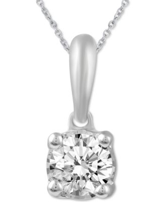 2-Pc. Set Diamond Solitaire Pendant Necklace & Matching Stud Earrings (5/8 ct. t.w.) in 14k Gold